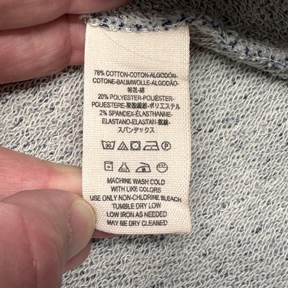 Free‎ People Blue White Striped Lace Up Long Sleeve Top Raw Hem Large OB522543 - Picture 6 of 9